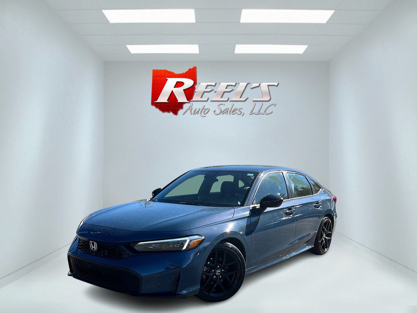 2025 Blue /Black Honda Civic Sport (2HGFE2F53SH) with an 2.0L I4 DOHC 16V engine, Automatic transmission, located at 11115 Chardon Rd. , Chardon, OH, 44024, (440) 214-9705, 41.580246, -81.241943- Photo#0