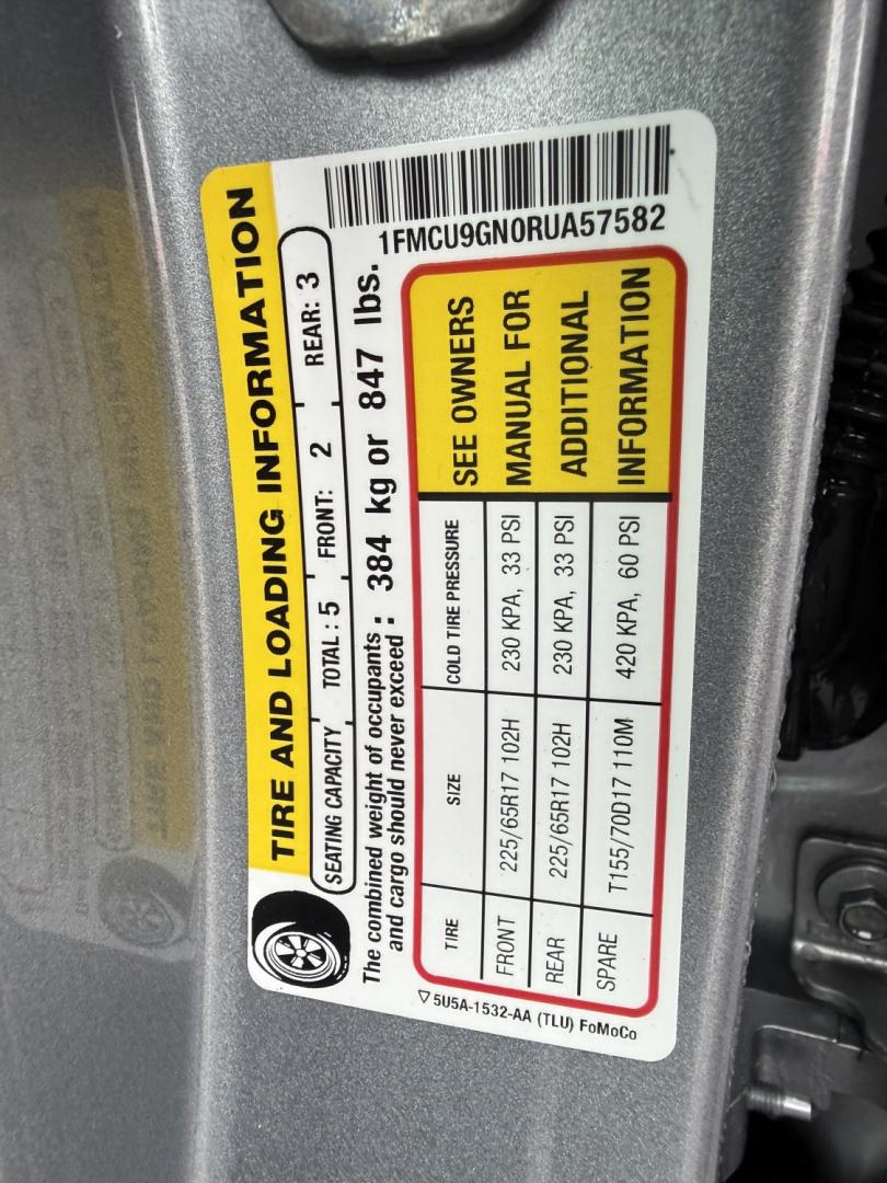 2024 Silver /Gray Ford Escape Active AWD (1FMCU9GN0RU) with an 1.5L I3 DOHC 16V TURBO engine, Automatic transmission, located at 547 E. Main St., Orwell, OH, 44076, (440) 437-5893, 41.535435, -80.847855 - 2024 Ford Escape Active AWD – One-Owner Compact Crossover with Fresh Tires This is a current-generation Escape with the practical details most buyers want. Finished in Iconic Silver Metallic on 17" alloy wheels, with full LED exterior lighting, it has a clean, modern look. One-owner Carfax histor- Photo#38