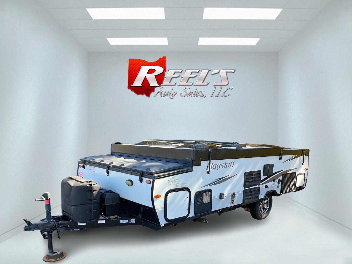 2021 White /Black Forest River Flagstaff Camping Trailer (4X4CFS217MD) , located at 11115 Chardon Rd. , Chardon, OH, 44024, (440) 214-9705, 41.580246, -81.241943- Photo#1