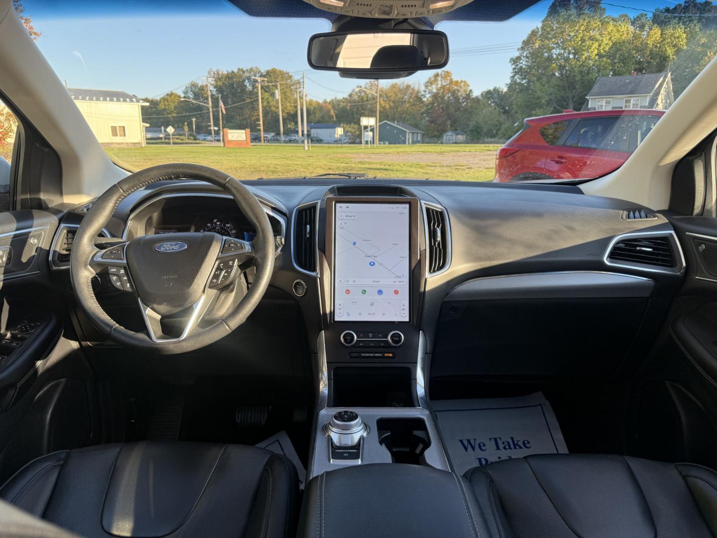 2021 White /Black Ford Edge Titanium AWD (2FMPK4K92MB) with an 2.0L I4 DOHC 16V TURBO engine, Automatic transmission, located at 547 E. Main St., Orwell, OH, 44076, (440) 437-5893, 41.535435, -80.847855- Photo#28
