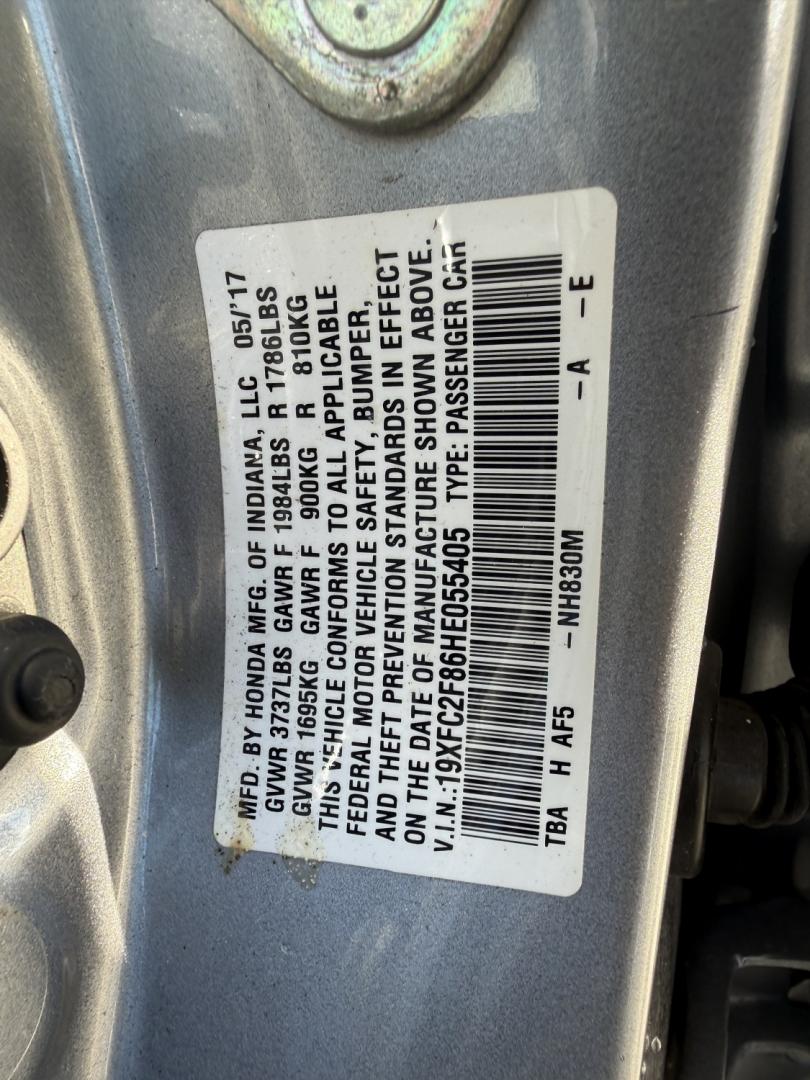 2017 Silver /Black Honda Civic EX Honda Sensing Sedan CVT (19XFC2F86HE) with an 2.0L I4 DOHC 16V engine, Automatic transmission, located at 547 E. Main St., Orwell, OH, 44076, (440) 437-5893, 41.535435, -80.847855 - 2017 Honda Civic EX Sedan – Efficient Daily Driver with Honda Sensing This 2017 Honda Civic EX Sedan is finished in Lunar Silver Metallic on 16" alloy wheels, with daytime running lights and dusk-sensing headlights. It has the clean, practical look the Civic is known for. The 2.0L K20 engine deli- Photo#34