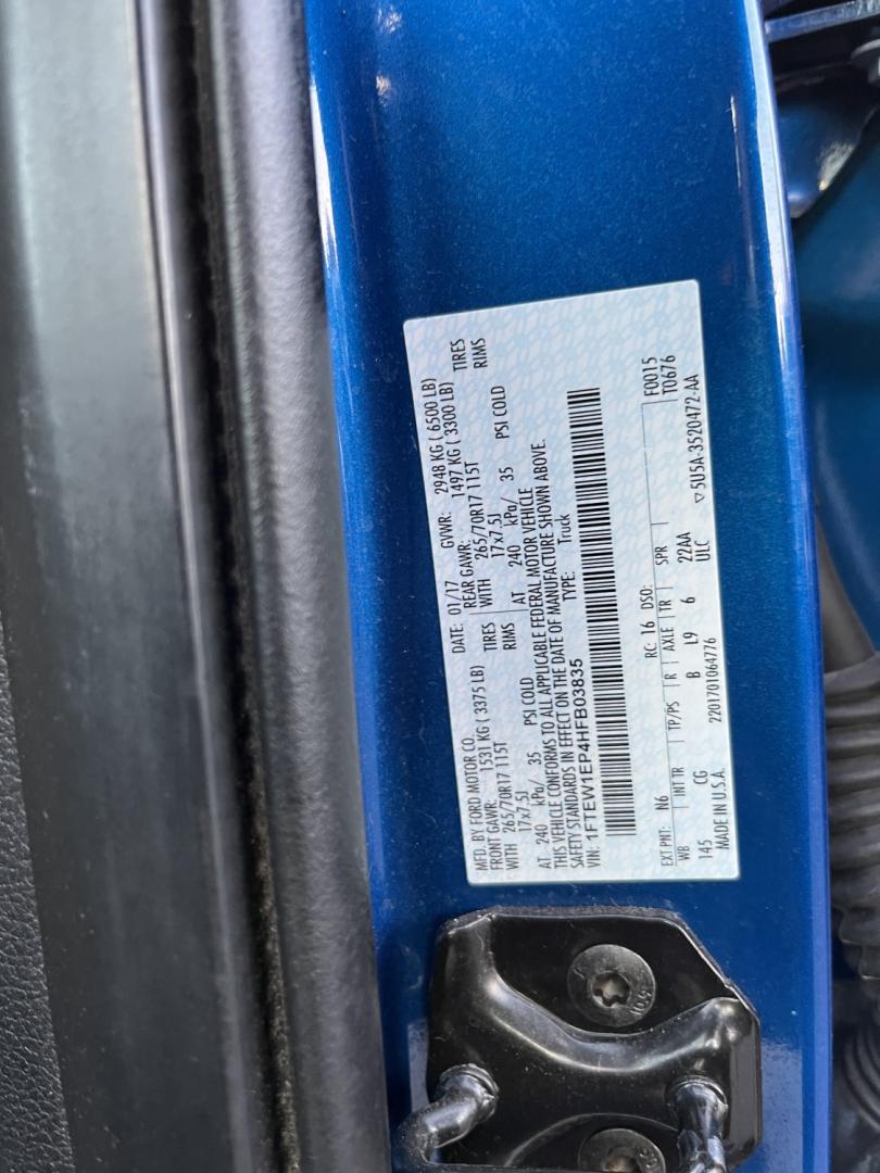 2017 Blue /Gray Ford F-150 XL SuperCrew 5.5-ft. Bed 4WD (1FTEW1EP4HF) with an 2.7L V6 DOHC 24V TWIN TURBO engine, Automatic transmission, located at 11115 Chardon Rd. , Chardon, OH, 44024, (440) 214-9705, 41.580246, -81.241943- Photo#18
