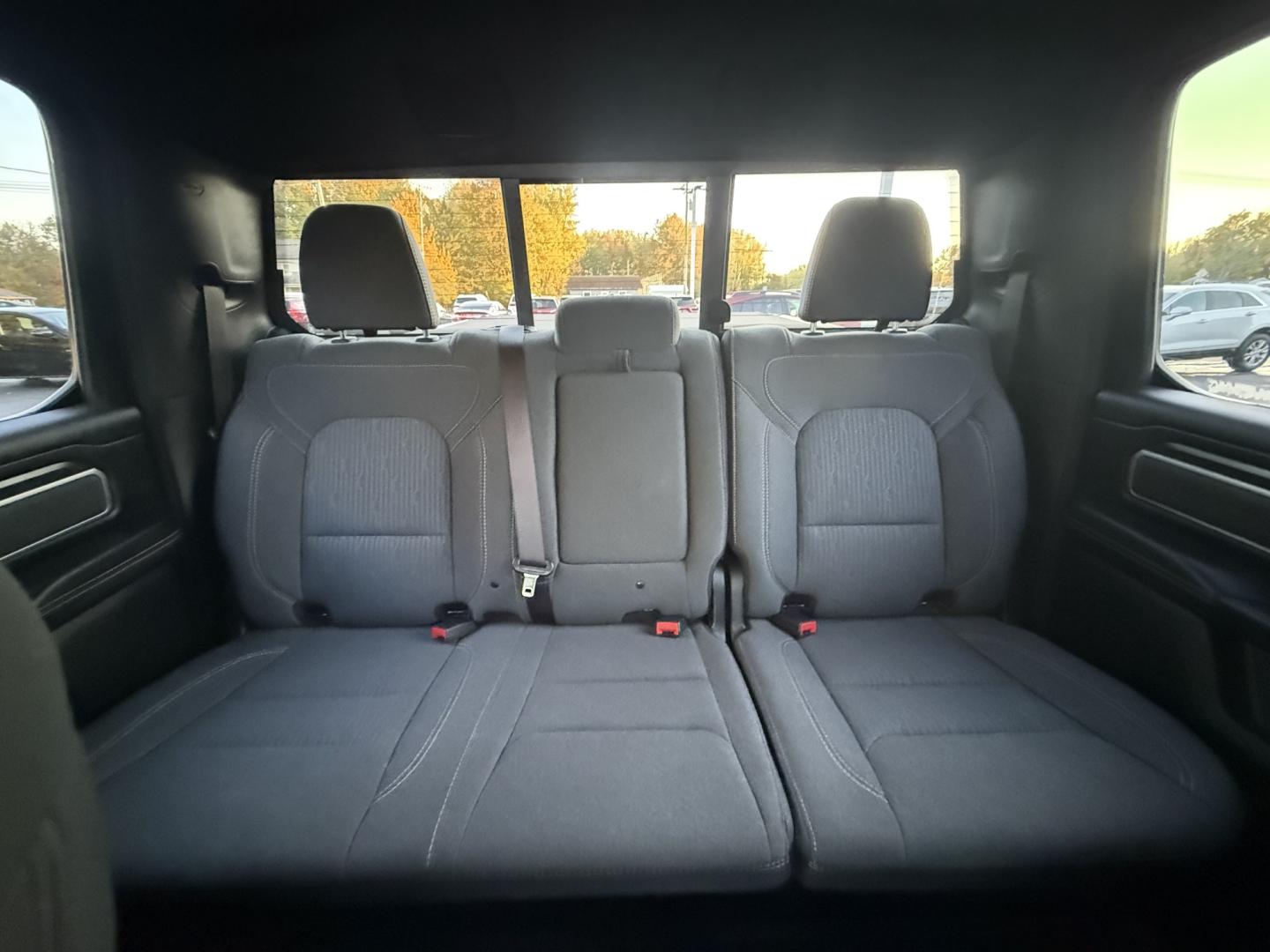 2021 Red /Black Ram 1500 Big Horn Crew Cab SWB 4WD (1C6SRFFT9MN) with an 5.7L V8 OHV 16V engine, 8A transmission, located at 547 E. Main St., Orwell, OH, 44076, (440) 437-5893, 41.535435, -80.847855 - 2021 Ram 1500 Big Horn Crew Cab 4WD – Night Edition Look That Stands Out This 2021 Ram 1500 Big Horn Crew Cab 4WD is finished in Flame Red with the Night Edition package and 20" black aluminum wheels. The blacked-out wheels, full LED exterior lighting, and clean one-owner Carfax history give it a- Photo#29