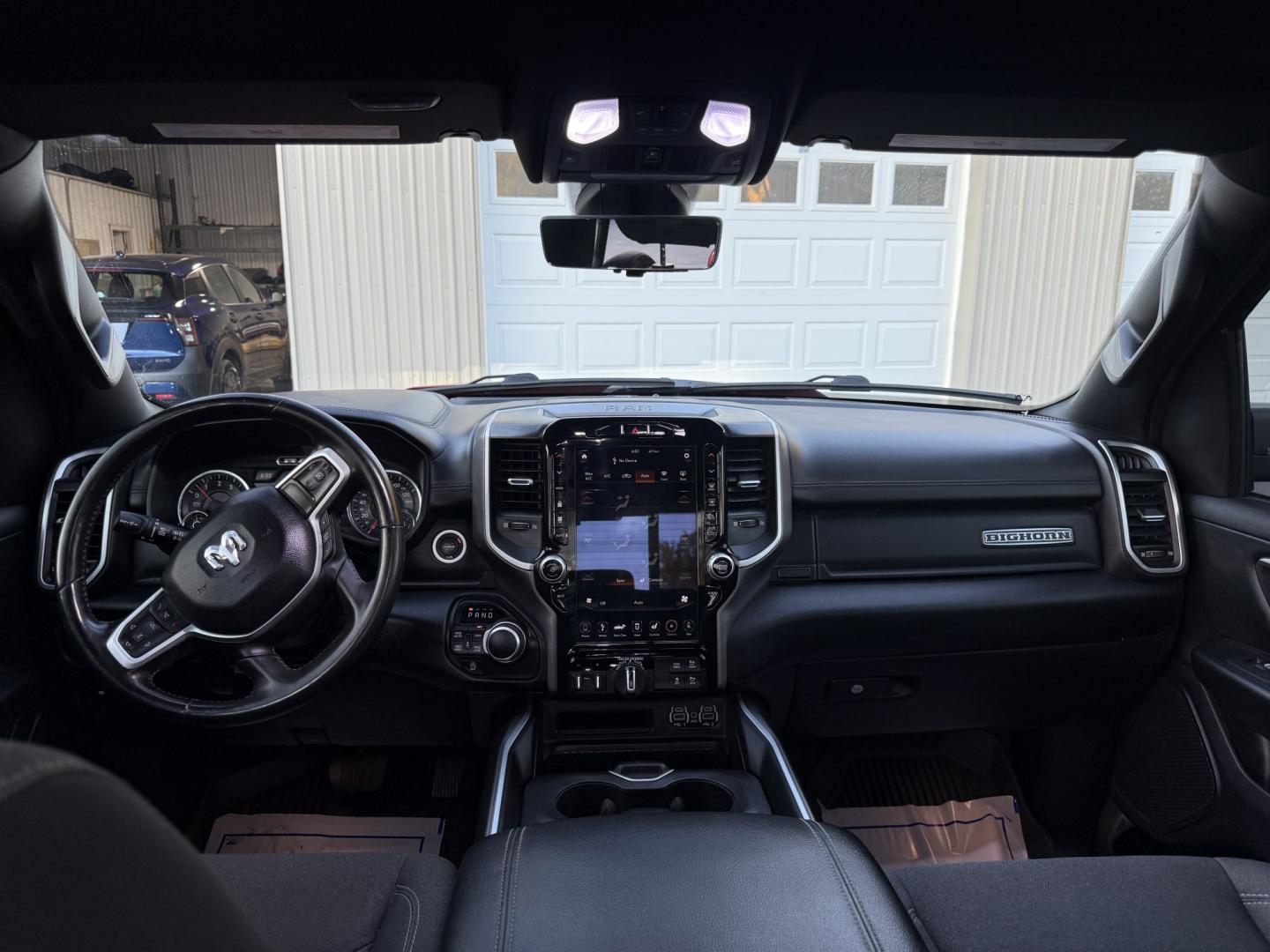 2021 Red /Black Ram 1500 Big Horn Crew Cab SWB 4WD (1C6SRFFT9MN) with an 5.7L V8 OHV 16V engine, 8A transmission, located at 547 E. Main St., Orwell, OH, 44076, (440) 437-5893, 41.535435, -80.847855 - 2021 Ram 1500 Big Horn Crew Cab 4WD – Night Edition Look That Stands Out This 2021 Ram 1500 Big Horn Crew Cab 4WD is finished in Flame Red with the Night Edition package and 20" black aluminum wheels. The blacked-out wheels, full LED exterior lighting, and clean one-owner Carfax history give it a- Photo#32